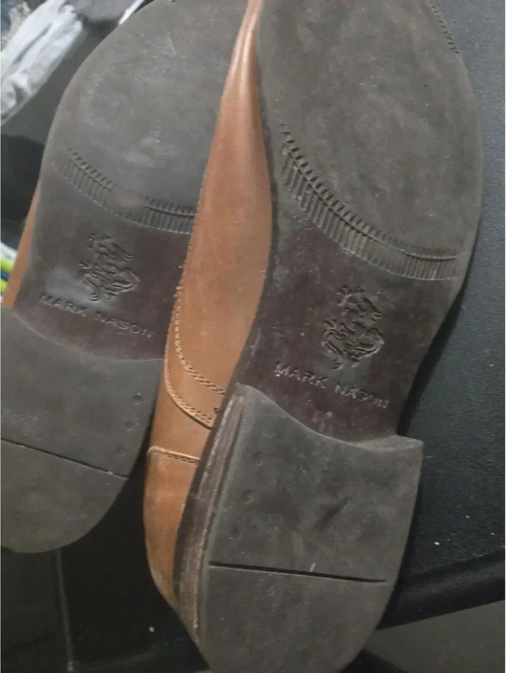 Mark Nason Men's Tan Leather Cap Toe Oxford Shoes Size 14